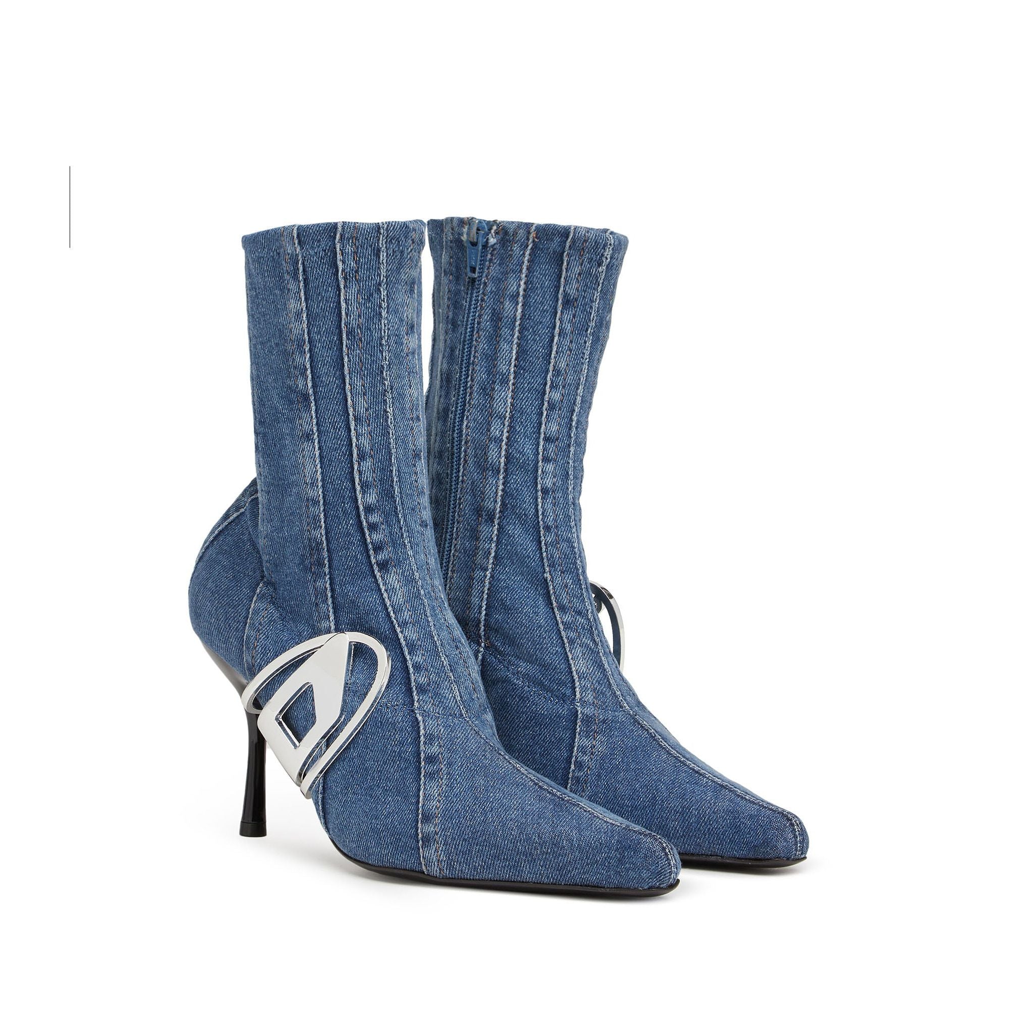 Women D-Eclipse Bt C Boots - Washed Denim